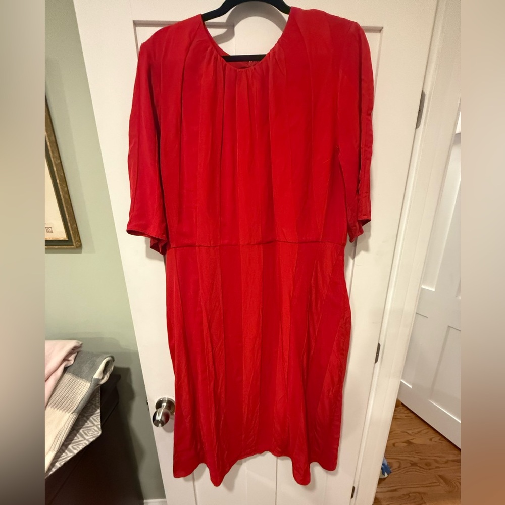 Everlane The City Stripe Rouched Dress Size 16 (NEW)